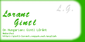 lorant gintl business card
