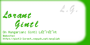 lorant gintl business card